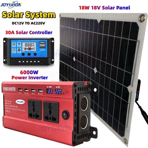 JOYUHON Solar System 6000W Power Inverter 30A Solar Controller 18W