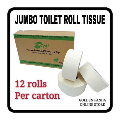 Carton Jrt Jumbo Toilet Roll Tissue Ecosoft Virgin Pulp Ply