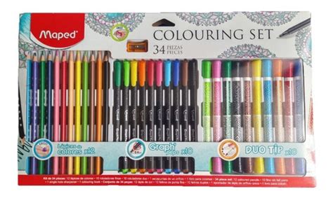 Set 34 Piezas Maped Plumones Duales Graph Peps Colorear Envío gratis