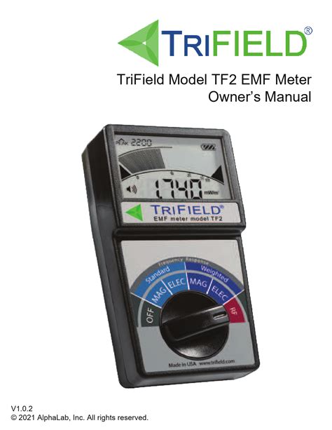 Trifield Model Tf Emf Meter Owner S Manual Complete Guide And