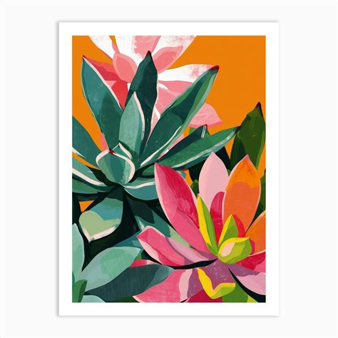 Succulents Plant Minimalist Illustration 7 Art Print by Petal Pigments - Fy