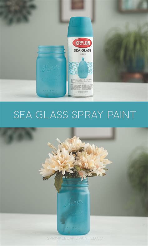 Krylon Aqua Sea Glass Spray Paint Sprinkled And Painted At Ka