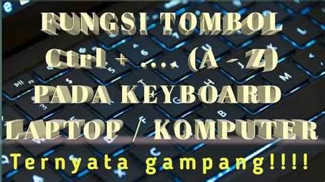 Fungsi Tombol Keyboard Pada Laptop Atau Komputer Part 1 Youtube