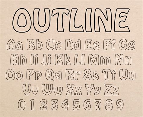 Outline Font Outline Letters Hollow Font Bold Outline Font Hobo Outline ...