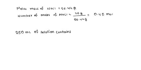 Solved Molarity Calculations A Calculate The Molarity Of Sodium