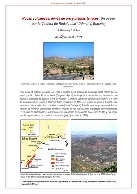 PDF Rocas volcánicas minas de oro y plantas tenaces Un paseo