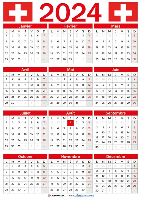 Calendrier Suisse Imprimer Gratuitement