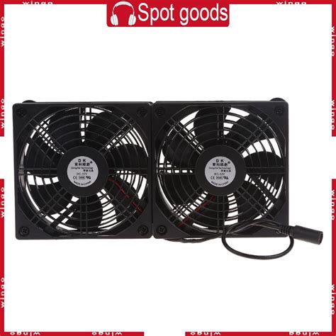 Win Big Airflow Dual 120mm Fans Dc 12v Powered Fan With Ac 110v 240v Speed Control Shopee