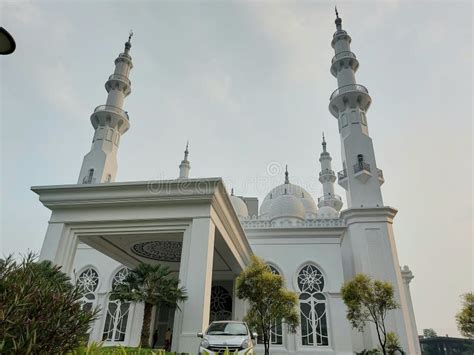 Bogor,Indonesia-March 30 2020: Masjid at-Thohir. a Magnificent White ...