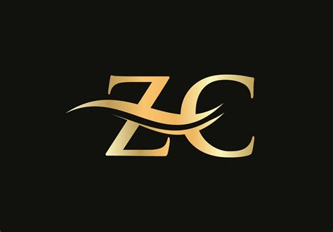 Initial Gold letter ZC logo design. ZC logo design with modern trendy ...