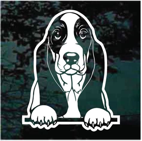 Cute Basset Hound Peeking Decals And Stickers Decal Junky