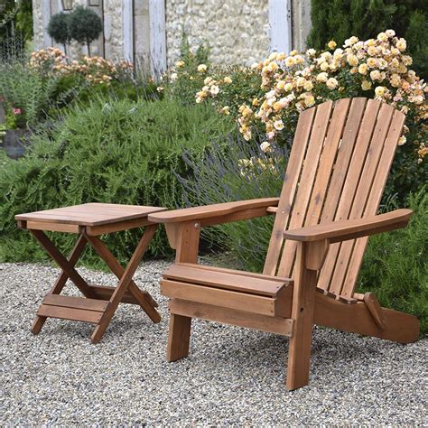 Plant Theatre Adirondack Outdoor Garden Folding Acacia Hardwood Chair