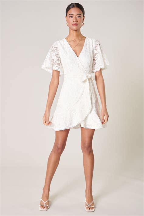 Le Lune Faux Wrap Lace Dress Sugarlips