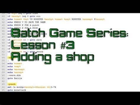 Batch Game Series Lesson Adding A Shop Youtube