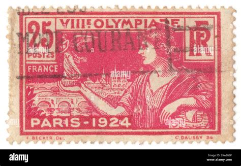 FRANCE 1924 1 avril timbre poste rose foncé et rose de 25 centimes