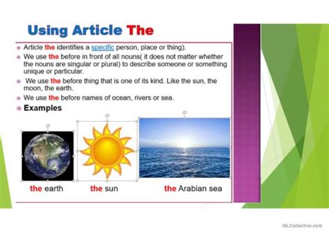 4 Articles: definite articles (the) English ESL powerpoints