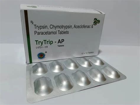 Trypsin Chymotrypsin I U Aceclofenac Mg Paracetamol Mg