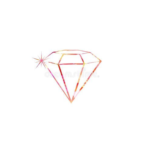 Simple Line Diamond Symbol Vector Illustration Stock Vector