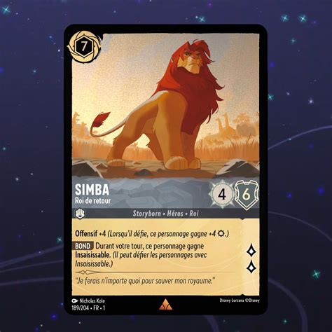 Disney Lorcana Tcg Carte Simba