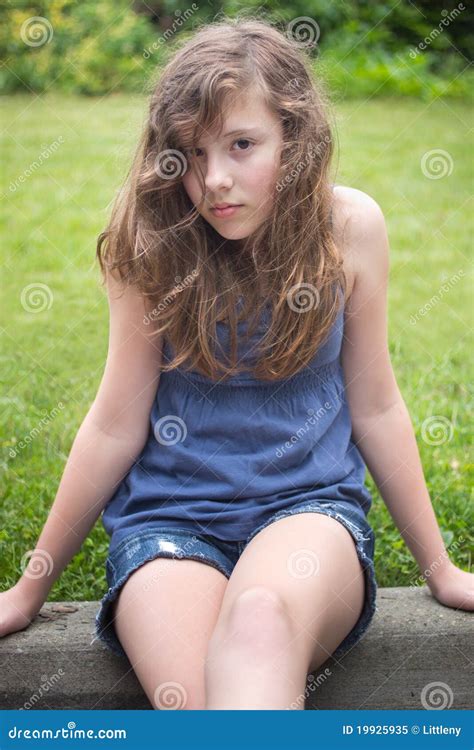 Teenage Girl Against Green Stock Image Image Of Fresh 19925935