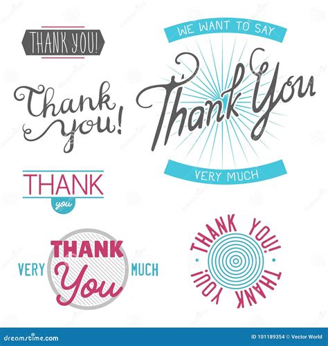 Thank You Gratitude Feeling Emotions Text Lettering Vector Badge