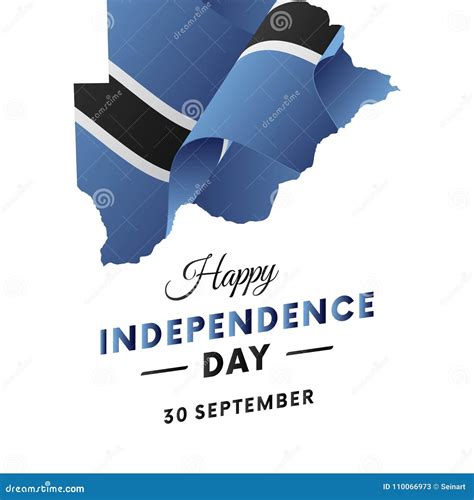 Bandeira Ou Cartaz Da Celebra O Do Dia Da Independ Ncia De Botswana