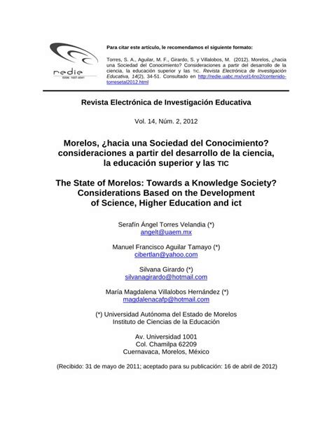 Pdf Revista Electr Nica De Investigaci N Educativa Consideraciones