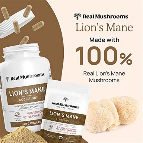 Real Mushrooms Lions Mane Capsules Organic Lions Mane Mushroom