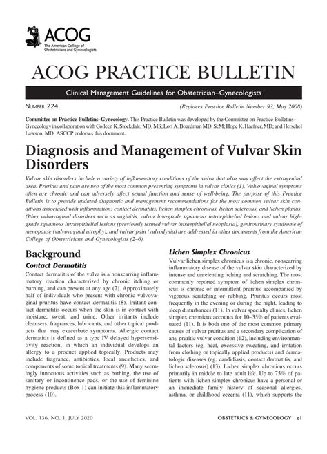 Diagnosis And Management Of Vulvar Skin Disorders Docslib