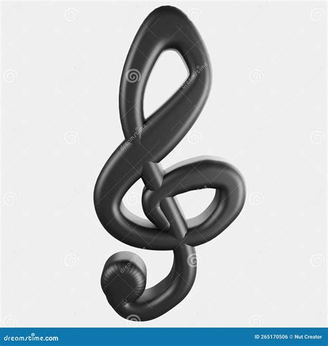 3d Rendering Treble Clef Icon On Gray Background Stock Illustration Illustration Of Bass