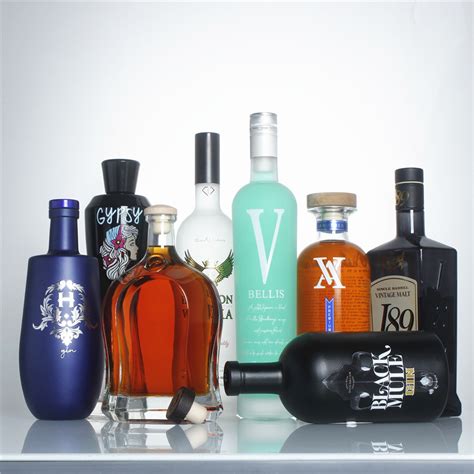 Ml Ml Ml Frosted Liquor Spirits Vodka Whiskey Glass Bottles