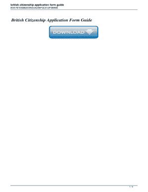 Fillable Online British Citizenship Application Form Guide. British ...