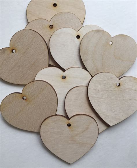 50 Wood Hearts Unfinished Wooden Hearts 2 5 Inch Heart Etsy