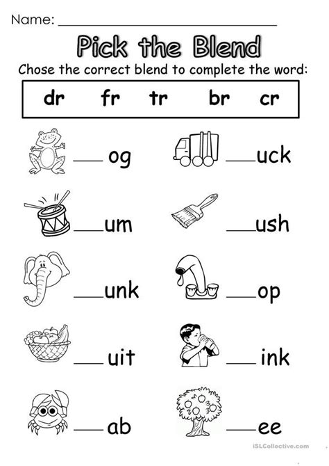 Blends Phonics Worksheet