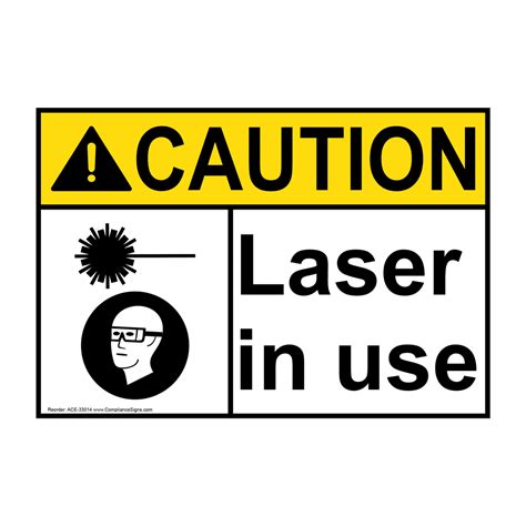 Caution Sign Laser In Use ANSI