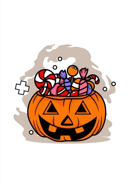 Premium Vector Halloween Candy Pumpkin