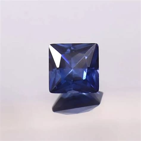 AAA NATUREL CEYLAN Bleu Saphir Desseré Carré Pierre Princesse Coupe 5x5