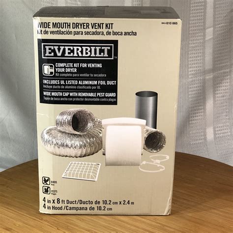 Everbilt Wide Mouth Cap Complete Dryer Vent Kit 610 665 4 Hood 8 Ft