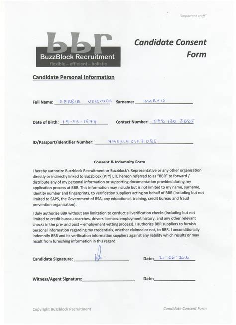 Bbr Candidate Consent Form 001 Buzzblock Pty Ltd