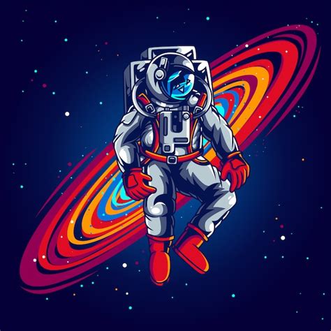 Ilustraci N De Astronauta Perdida En El Espacio Vector Premium