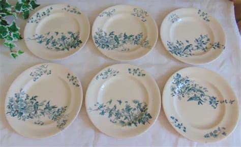 Assiettes Plates Faience Terre De Fer Longwy Modele Mignon Oiseaux