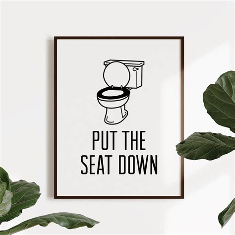 Put The Seat Down Sign Funny Bathroom Rules Signs Toilet Seat Down