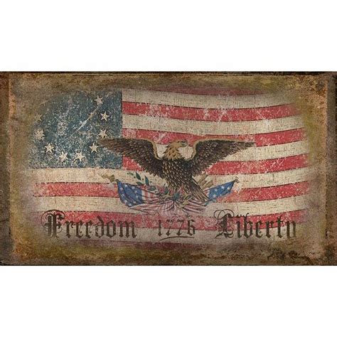 Customizable Red White And Blue Liberty Flag Vintage Style Wooden Sign