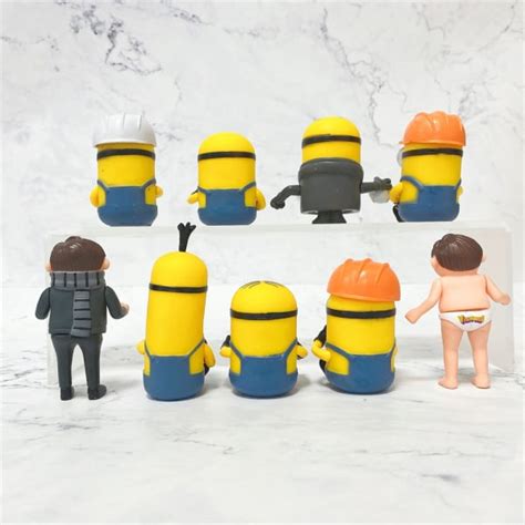 9 st Söta Minions Figurleksaker Creative Despicable Me Handdocka Modell