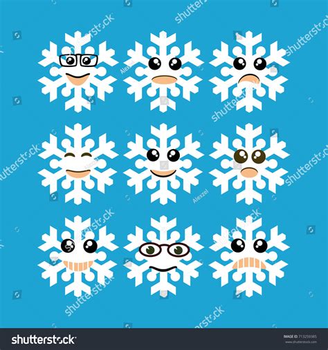 Emoji Emoticon Expression Icons Style Snowflake