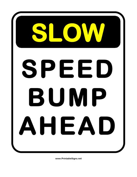 Speed Bump Ahead Sign Template Download Printable Pdf Templateroller