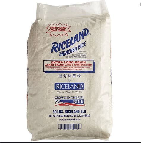 Bulk 50 Lb Enriched Long Grain White Rice Riceland Bakers Authority