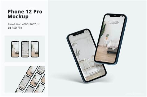 多角度展示的iPhone 12 Pro手机PSD样机素材 2 25学堂