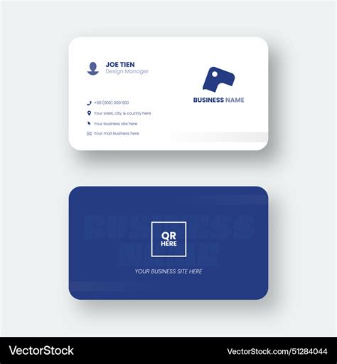 Name card minimalist design template with two Vector Image