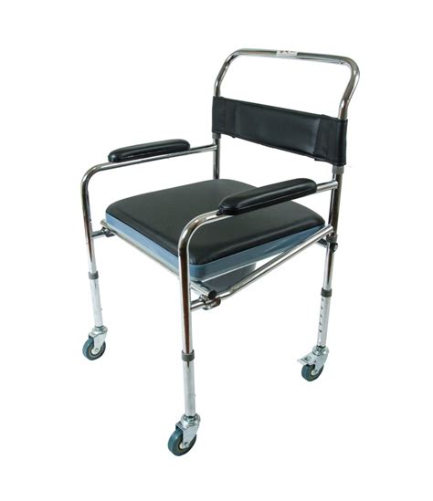 Commode Chair With Wheels Black Nsl W Noorani Surgical Pvt Ltd